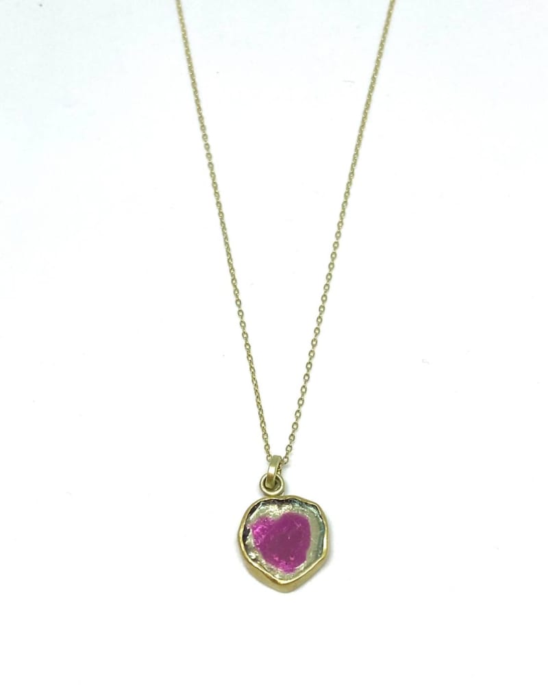 Front of a size O/S Women'S Tourmaline Double Heart Pendant in Gold in Gold by Judi Powers. | dia_product_style_image_id:331566